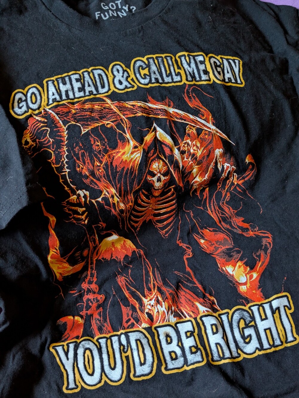 Got Funny Flaming Gay Reaper Tee